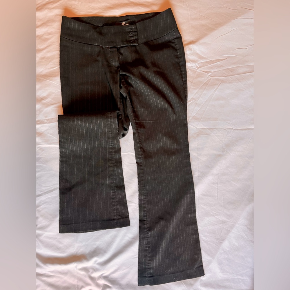 Size 6 Warehouse One dark grey pinstripe dress pants